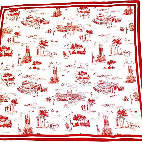 Women’s Silk Oklahoma Toile Scarf Collegiate Licensed Alumni Gift